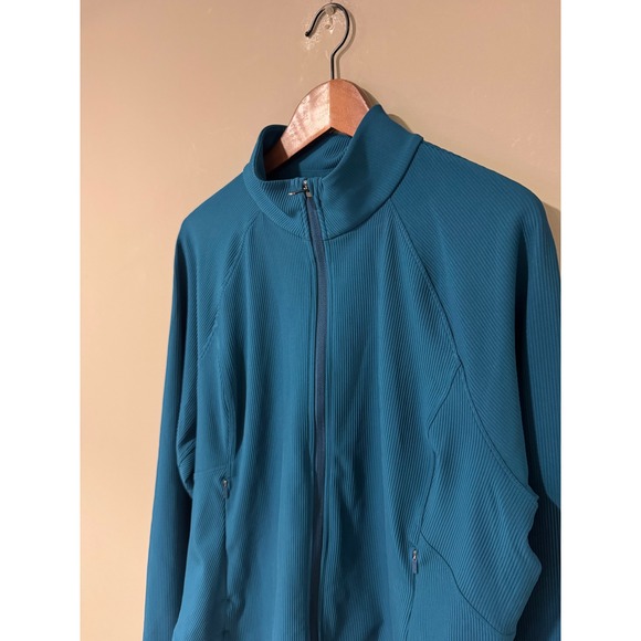Athleta Salutation Jacket Ribbed Full Zip Long Sleeve Thumbholes Size 2X - Picture 4 of 9
